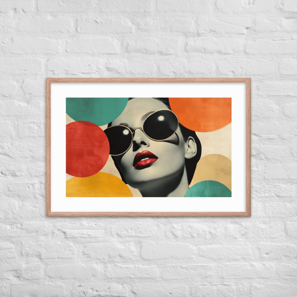 Stylish portrait of woman in sunglasses, pop art style