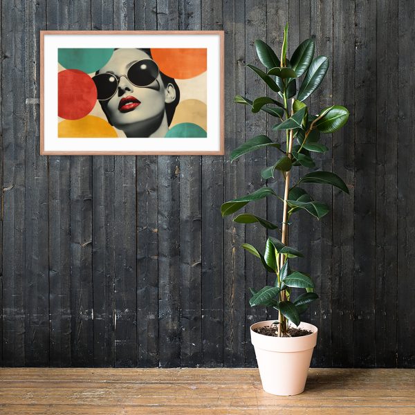 Modern artwork with indoor plant