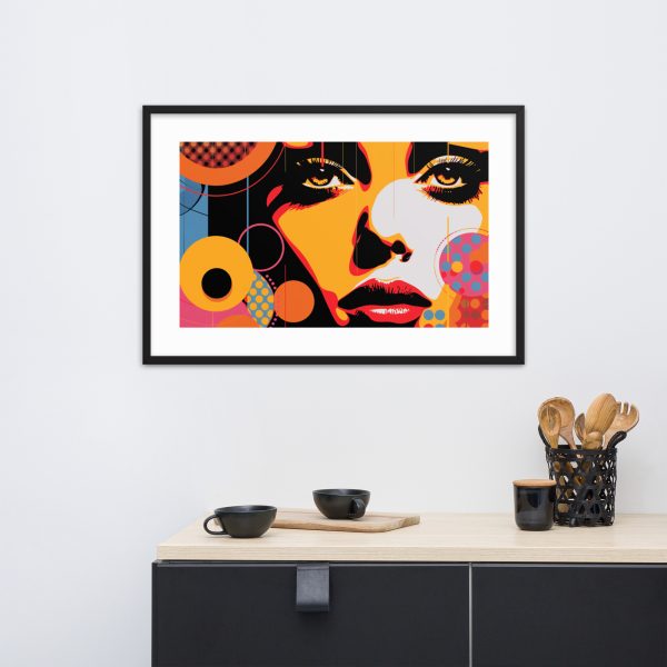 Colorful pop art portrait with kitchen counter