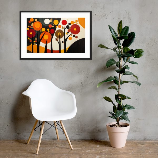 Modern artwork and minimalist chair in a stylish living room.