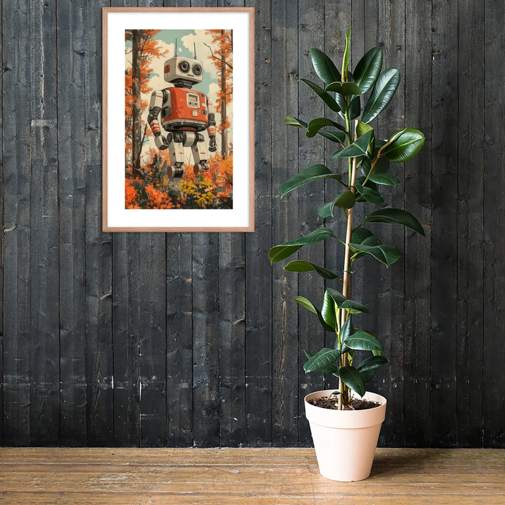 Autumn Wanderer: Retro Robot Print
