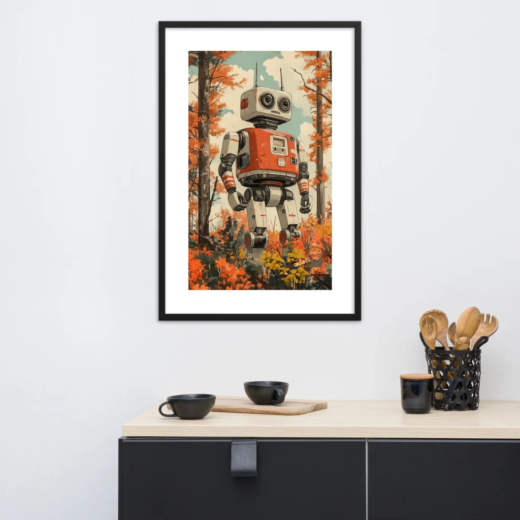 Autumn Wanderer: Retro Robot Print