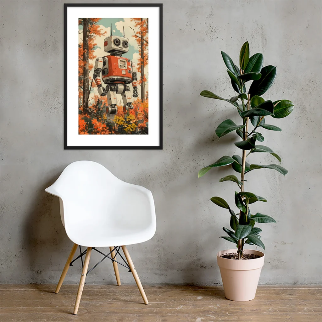 Autumn Wanderer: Retro Robot Print