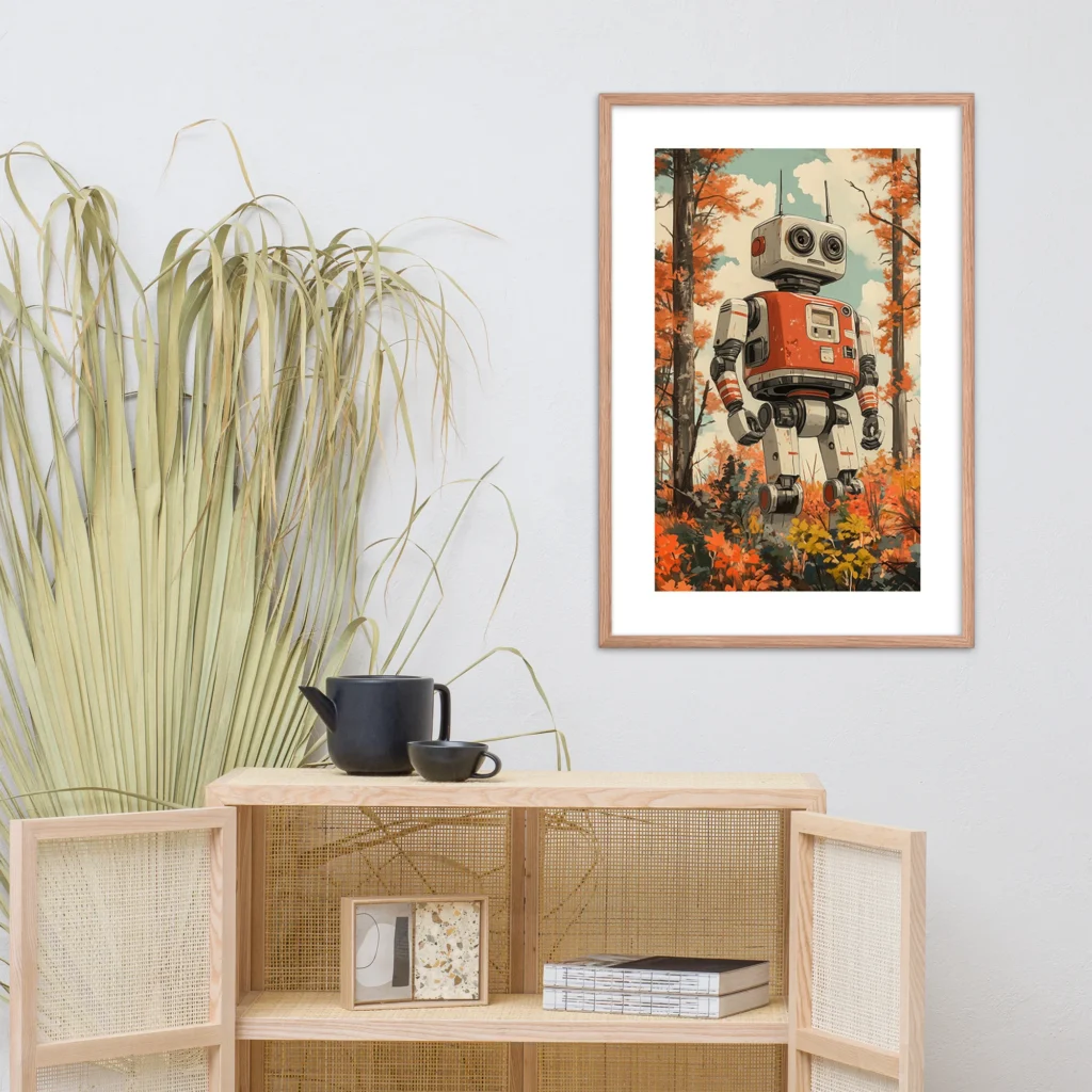 Autumn Wanderer: Retro Robot Print